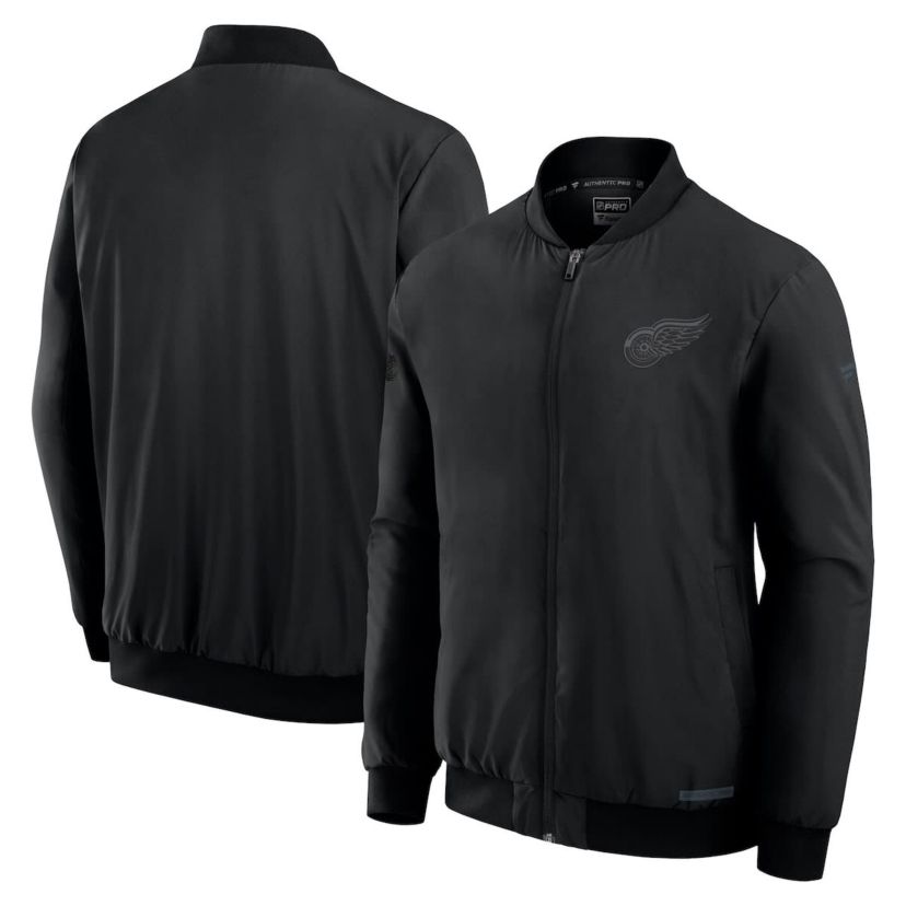NHL Fanatics Detroit Wings Authentic Pro Road Full-Zip Bomber Jacket