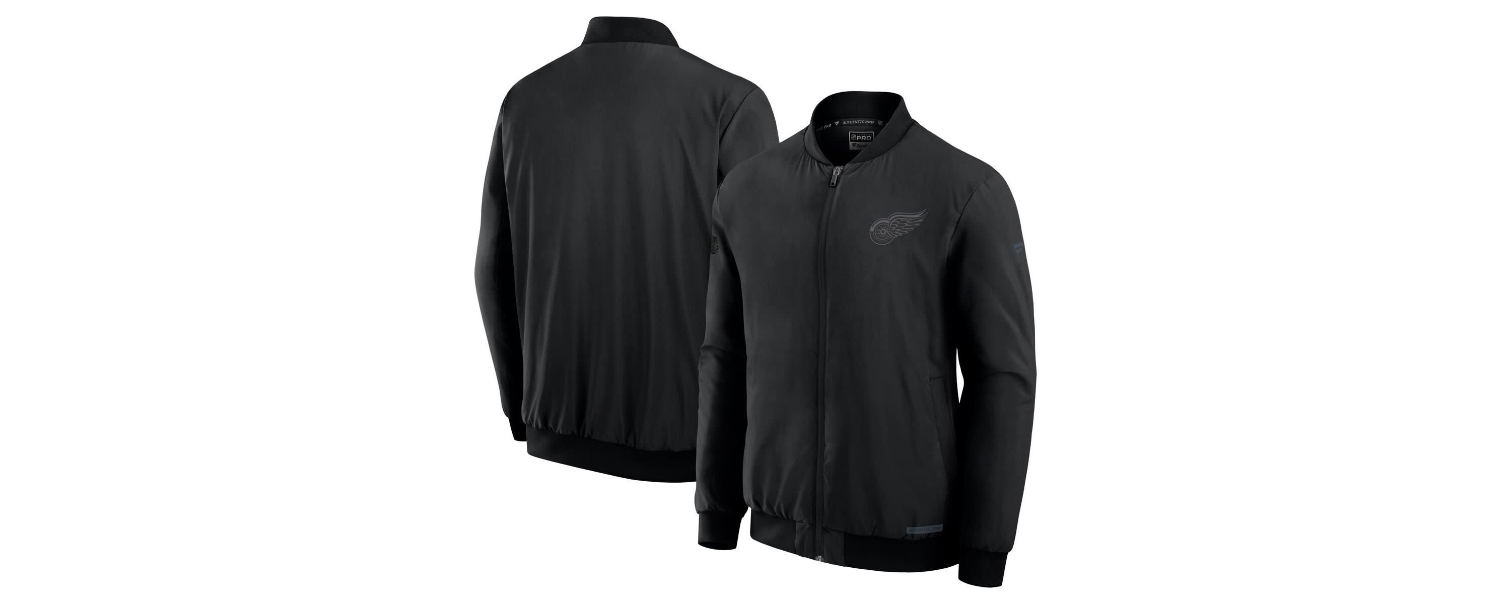 NHL Fanatics Detroit Wings Authentic Pro Road Full-Zip Bomber Jacket