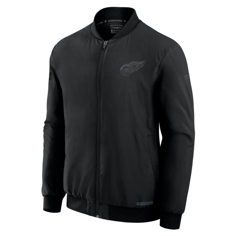 NHL Fanatics Detroit Wings Authentic Pro Road Full-Zip Bomber Jacket