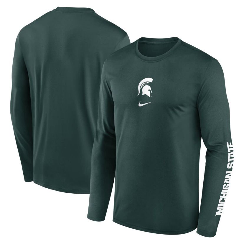 NCAA Nike Michigan State Spartans Primetime Two-Hit Legend Dri-FIT Long Sleeve T-Shirt