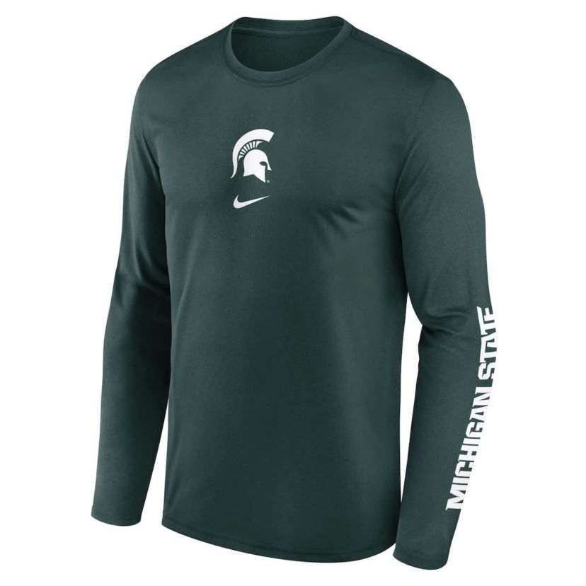 NCAA Nike Michigan State Spartans Primetime Two-Hit Legend Dri-FIT Long Sleeve T-Shirt