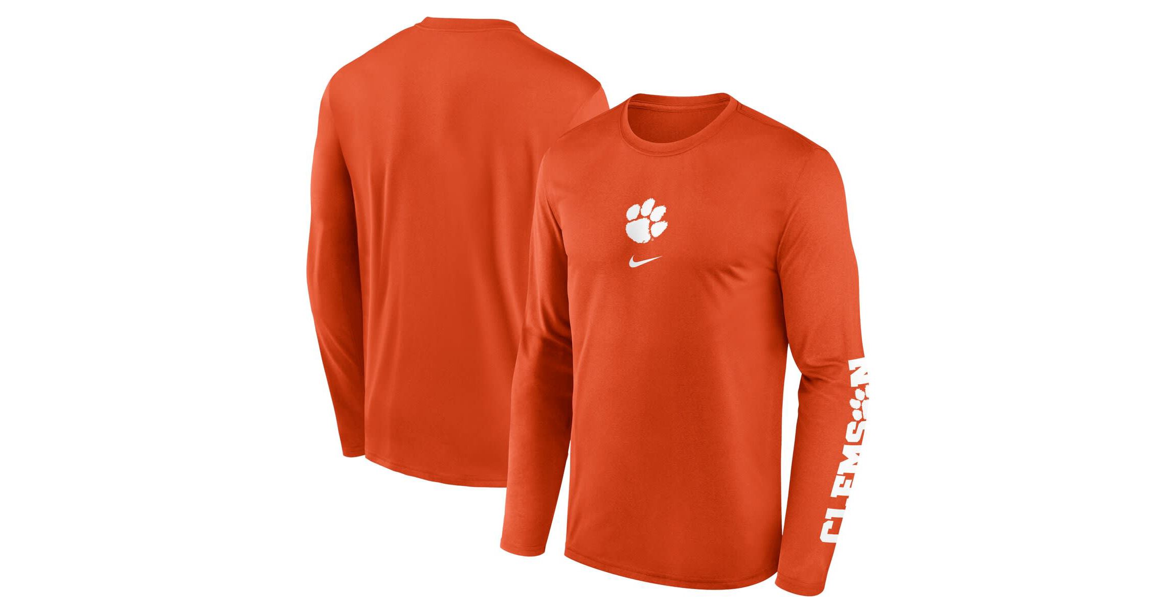 NCAA Nike Clemson Tigers Primetime Two-Hit Legend Dri-FIT Long Sleeve T-Shirt