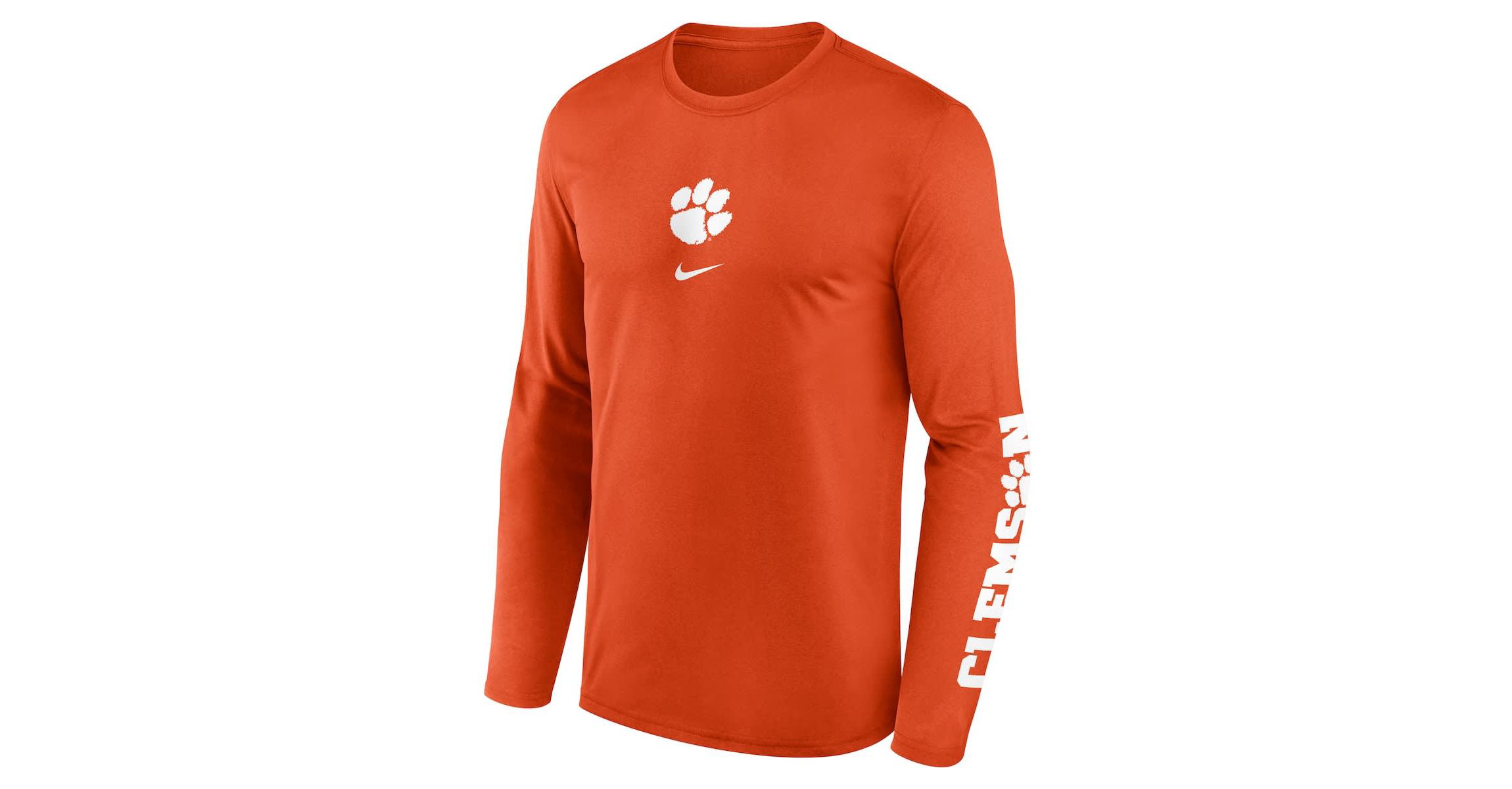 NCAA Nike Clemson Tigers Primetime Two-Hit Legend Dri-FIT Long Sleeve T-Shirt