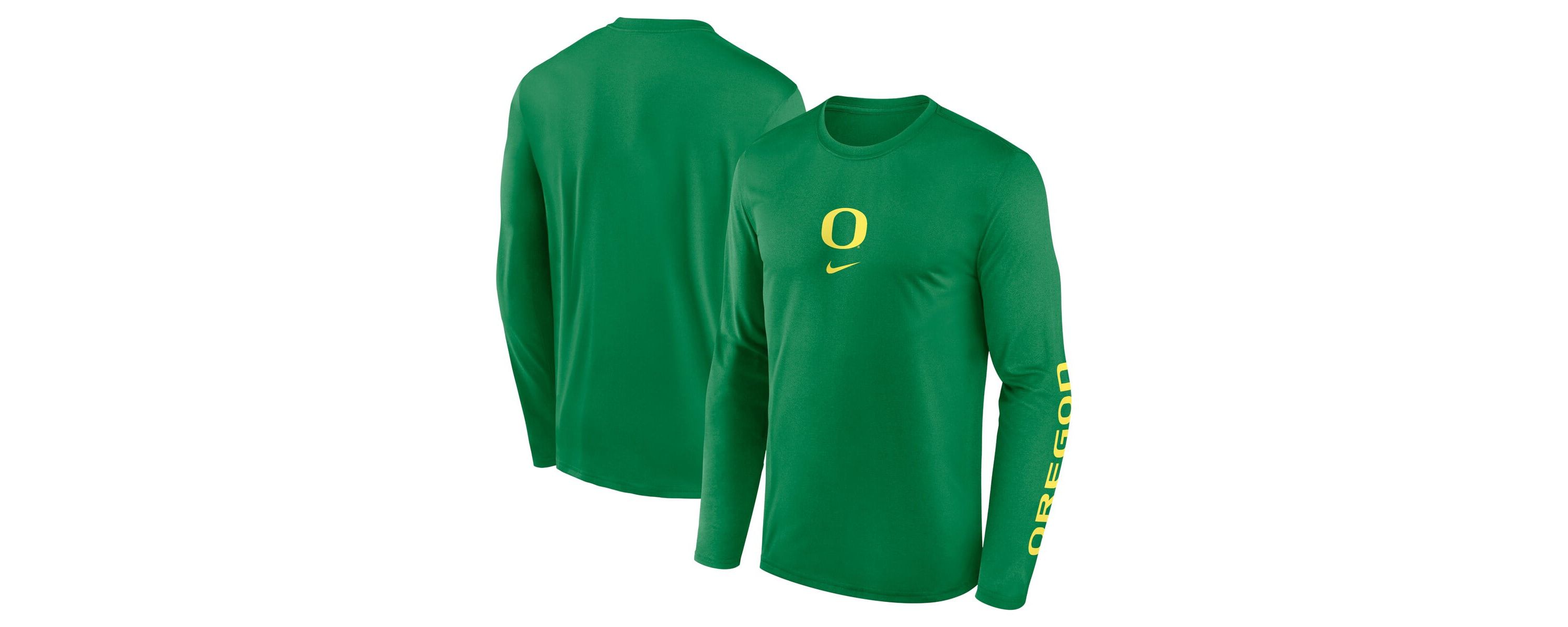 NCAA Nike Oregon Ducks Primetime Two-Hit Legend Dri-FIT Long Sleeve T-Shirt