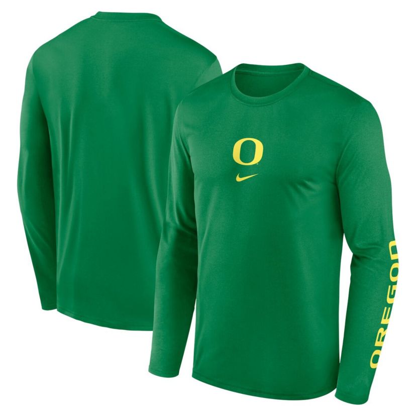 NCAA Nike Oregon Ducks Primetime Two-Hit Legend Dri-FIT Long Sleeve T-Shirt