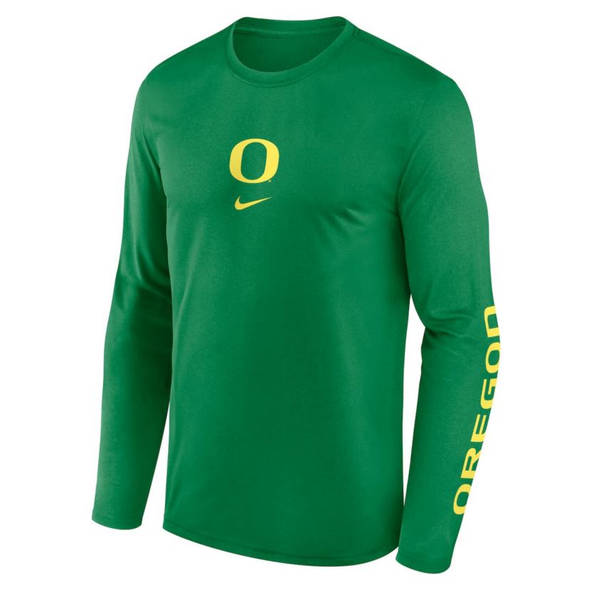 NCAA Nike Oregon Ducks Primetime Two-Hit Legend Dri-FIT Long Sleeve T-Shirt