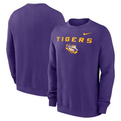 Men's NCAA Nike LSU Tigers Primetime Primary Stack Pullover Sweatshirt