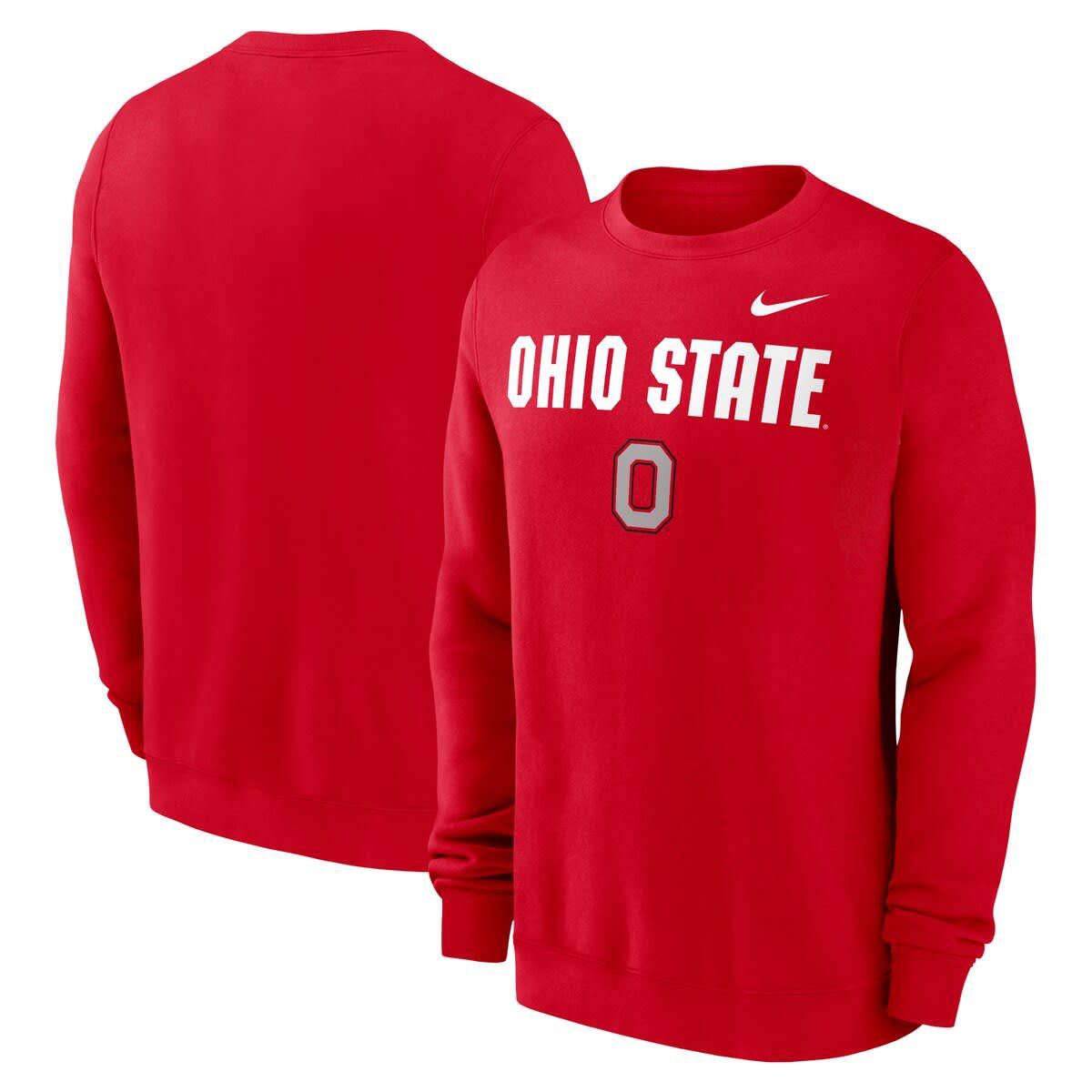 NCAA Nike Ohio State Buckeyes Primetime Primary Stack Pullover Sweatshirt