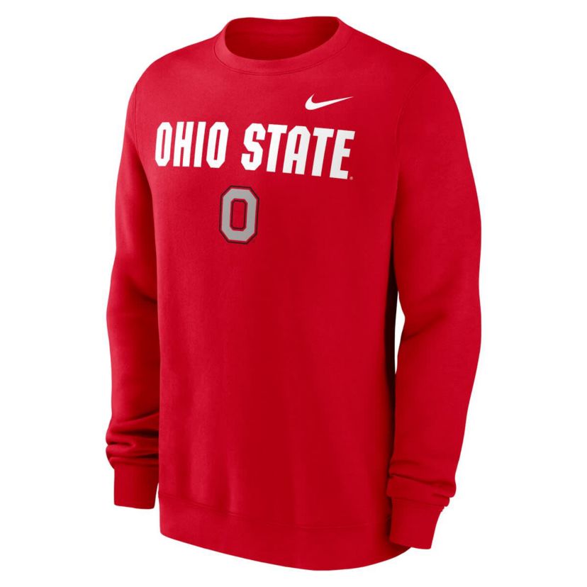 NCAA Nike Ohio State Buckeyes Primetime Primary Stack Pullover Sweatshirt
