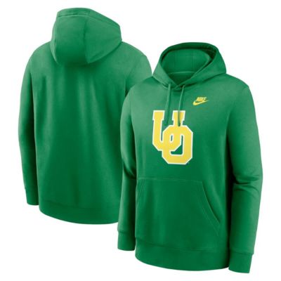 Men's NCAA Nike Oregon Ducks Legacy Logo Club Fleece Pullover Hoodie, Green, 2XL
