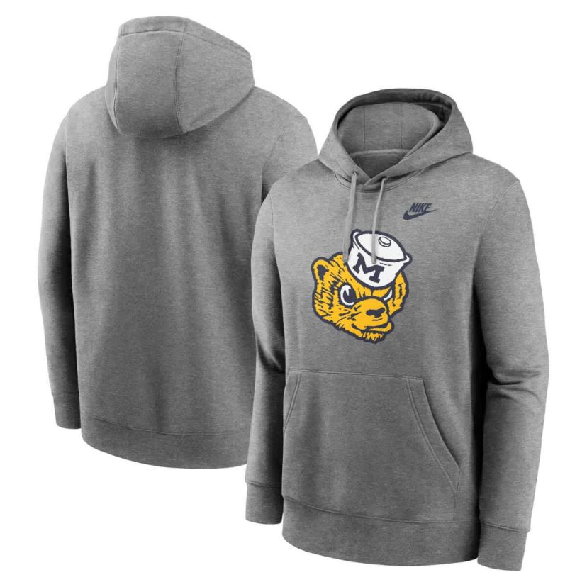 NCAA Nike Michigan Wolverines Legacy Logo Club Fleece Pullover Hoodie