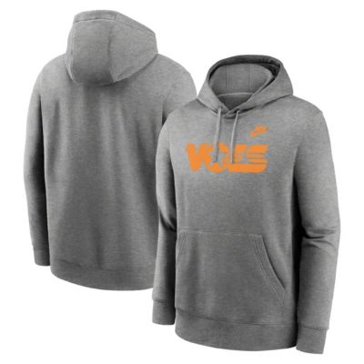 Men's NCAA Nike Tennessee Volunteers Legacy Logo Club Fleece Pullover Hoodie, Gray, Large