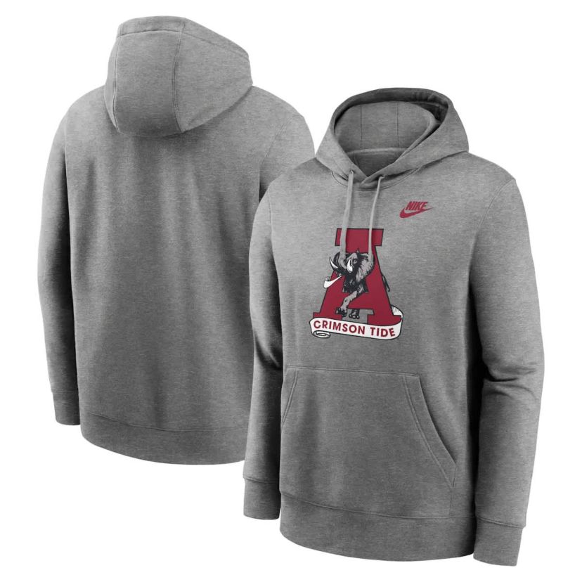 Alabama Crimson Tide NCAA Nike Alabama Tide Legacy Logo Club Fleece Pullover Hoodie