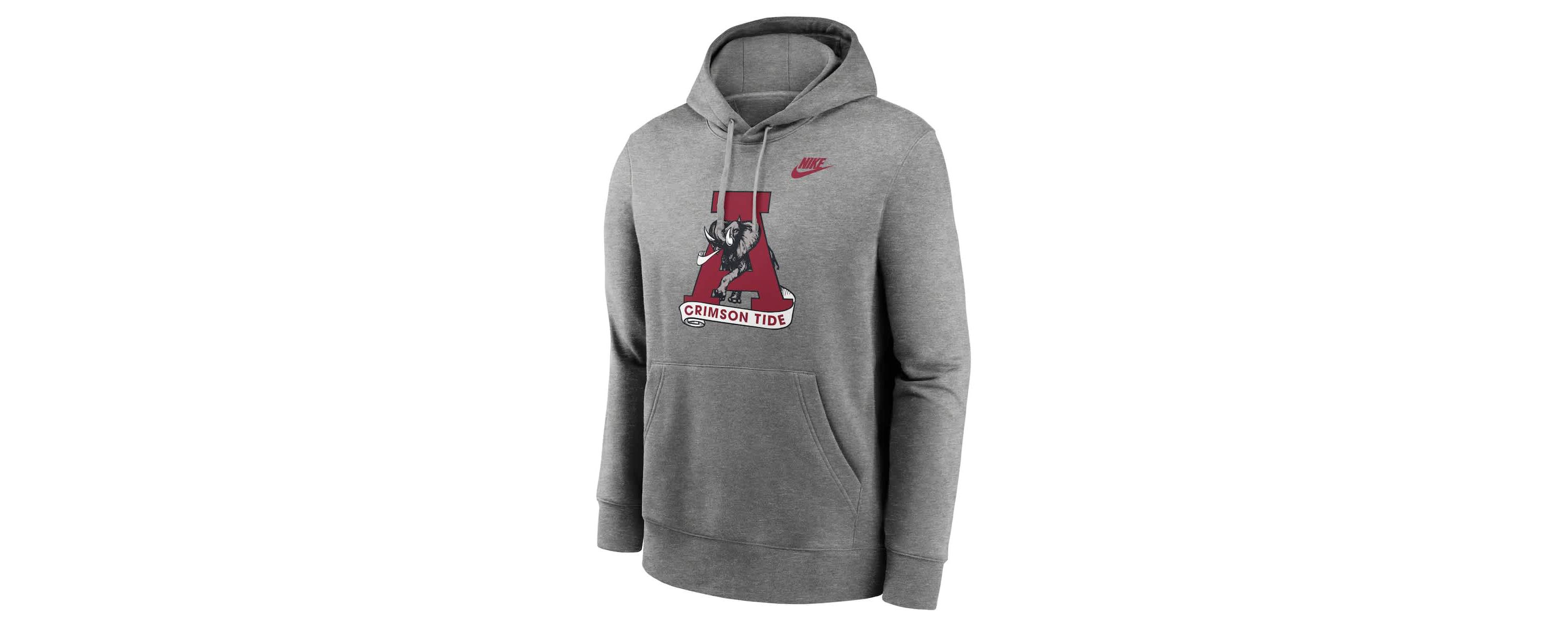 Alabama Crimson Tide NCAA Nike Alabama Tide Legacy Logo Club Fleece Pullover Hoodie