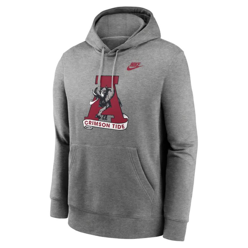 Alabama Crimson Tide NCAA Nike Alabama Tide Legacy Logo Club Fleece Pullover Hoodie