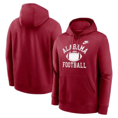 Men's Alabama Crimson Tide NCAA Nike Alabama Tide Legacy Football Icon Club Fleece Pullover Hoodie, Large