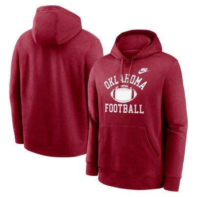 Men's NCAA Nike Oklahoma Sooners Legacy Football Icon Club Fleece Pullover Hoodie, Crimson, 2XL