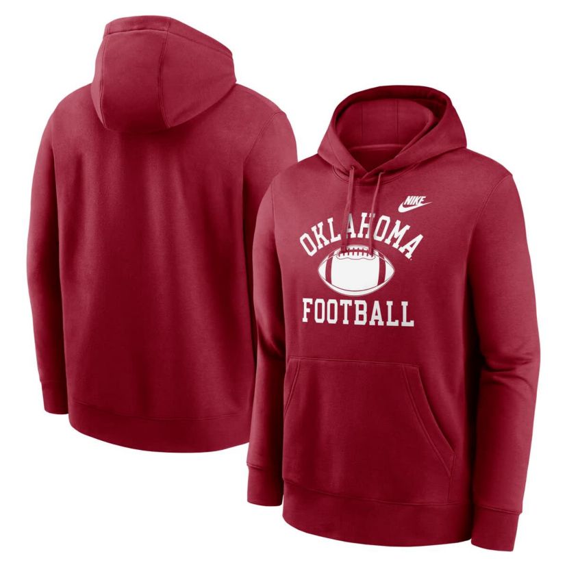 NCAA Nike Oklahoma Sooners Legacy Football Icon Club Fleece Pullover Hoodie
