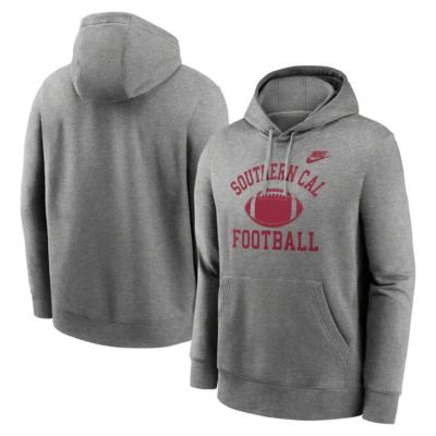 Men's NCAA Nike USC Trojans Legacy Football Icon Club Fleece Pullover Hoodie, Gray, 2XL