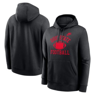 Men's NCAA Nike Ohio State Buckeyes Legacy Football Icon Club Fleece Pullover Hoodie, Black, 2XL