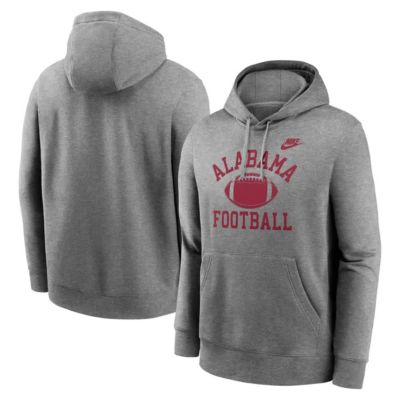 Men's Alabama Crimson Tide NCAA Nike Alabama Tide Legacy Football Icon Club Fleece Pullover Hoodie, Gray, 2XL