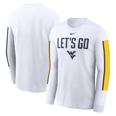 Men's NCAA Nike West Virginia Mountaineers Local Spirit Slogan Long Sleeve T-Shirt, White, Small