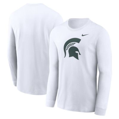 Men's NCAA Nike Michigan State Spartans Primary Logo Long Sleeve T-Shirt, White, 2XL
