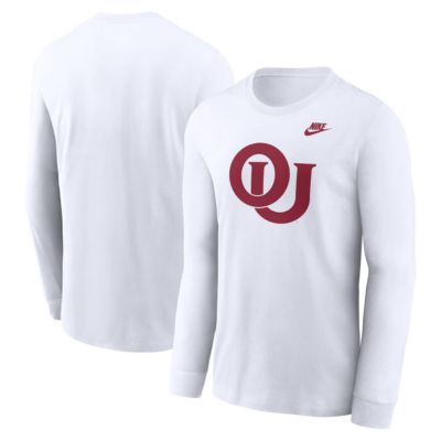 Men's NCAA Nike Oklahoma Sooners Legacy Primary Logo Long Sleeve T-Shirt, White, 2XL