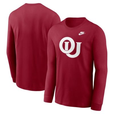 Men's NCAA Nike Oklahoma Sooners Legacy Primary Logo Long Sleeve T-Shirt, Crimson, 2XL