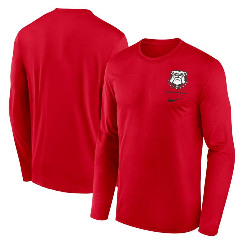 NCAA Nike Georgia Bulldogs Alternate Logo Lockup Legend Performance Long Sleeve T-Shirt