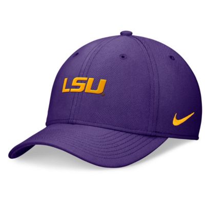 Men's NCAA Nike LSU Tigers 2024 On-Field Swoosh Flex Hat, Purple, Medium