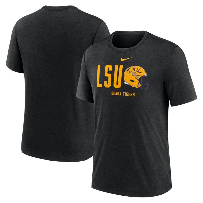 NCAA Nike LSU Tigers Campus Football Slogan Tri-Blend T-Shirt