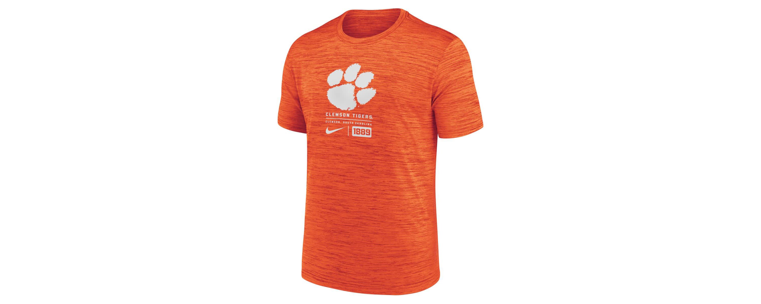 NCAA Nike Clemson Tigers Campus Center Block Velocity Performance T-Shirt
