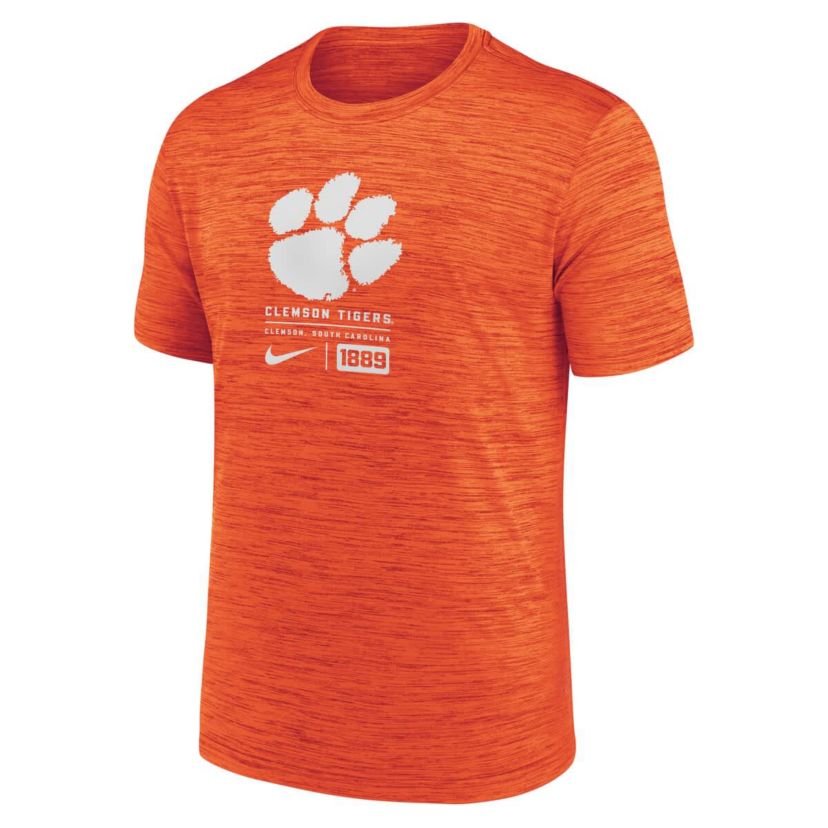 NCAA Nike Clemson Tigers Campus Center Block Velocity Performance T-Shirt