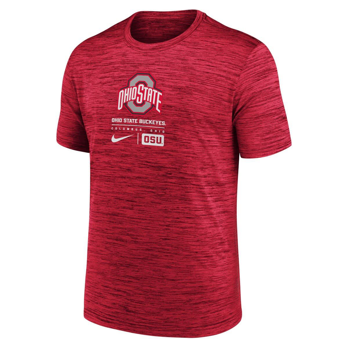 NCAA Nike Ohio State Buckeyes Campus Center Block Velocity Performance T-Shirt