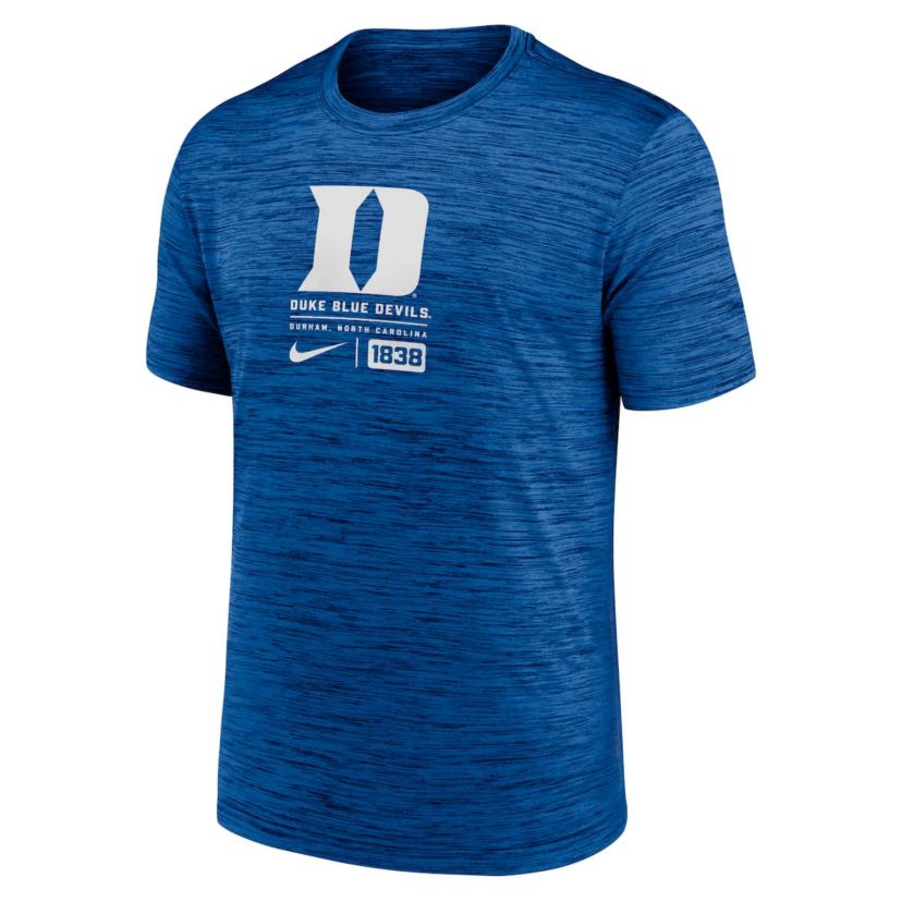 Duke Blue Devils NCAA Nike Duke Devils Campus Center Block Velocity Performance T-Shirt