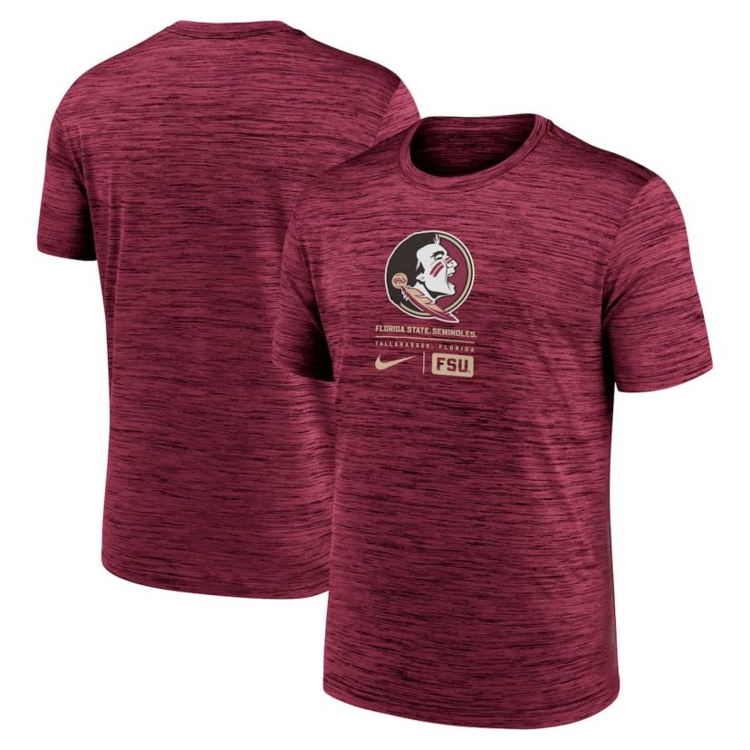 NCAA Nike Florida State Seminoles Campus Center Block Velocity Performance T-Shirt