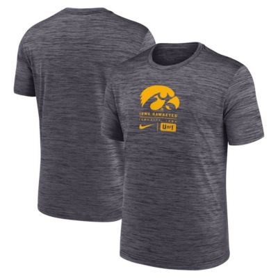 Men's NCAA Nike Iowa Hawkeyes Campus Center Block Velocity Performance T-Shirt, Black, Large
