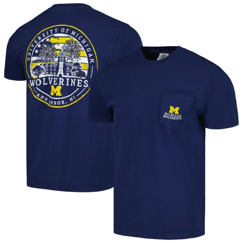 NCAA Michigan Wolverines Painted Sky Pocket T-Shirt