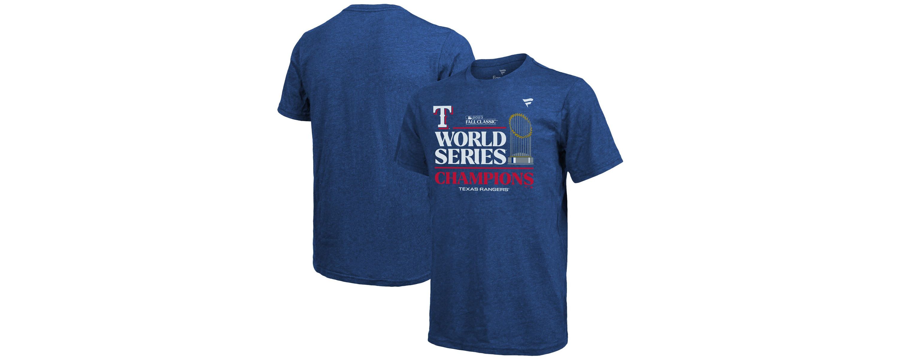 MLB Fanatics Texas Rangers 2023 World Series s Locker Room Tri-Blend T-Shirt