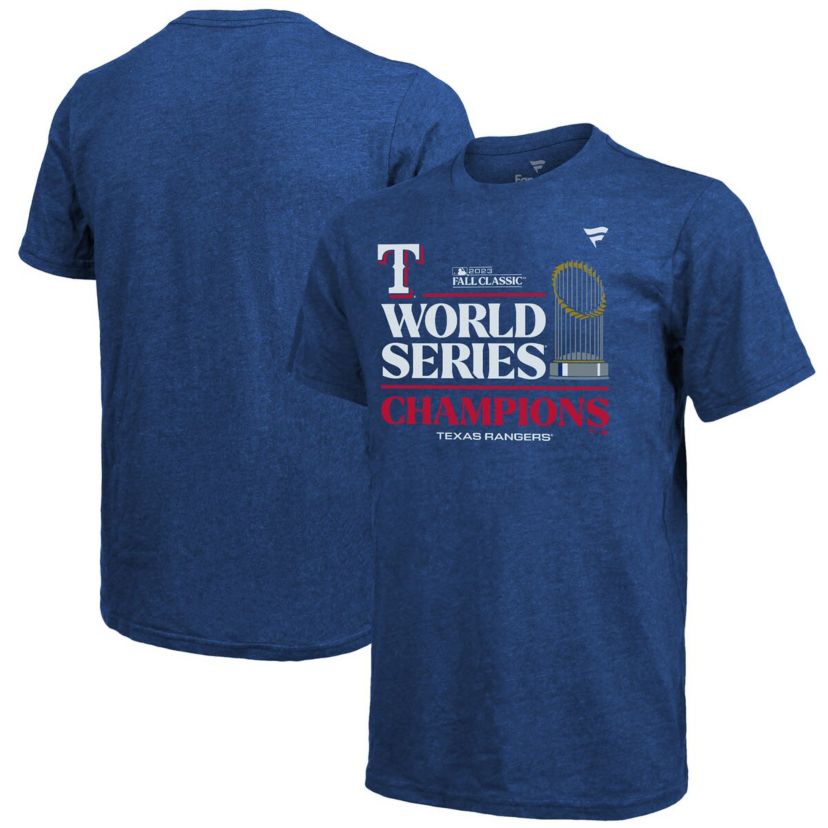 MLB Fanatics Texas Rangers 2023 World Series s Locker Room Tri-Blend T-Shirt