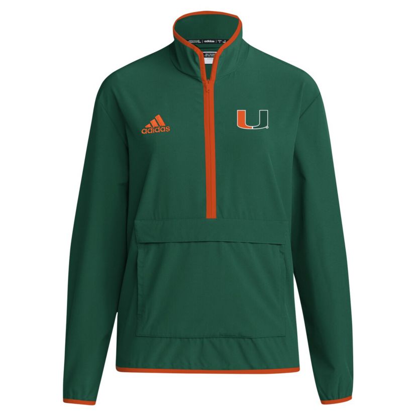 Miami (FL) Hurricanes NCAA Miami Hurricanes 2024 Coaches Sideline Half-Zip Jacket