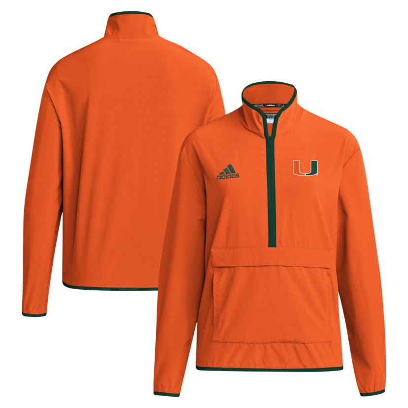 Miami (FL) Hurricanes NCAA Miami Hurricanes 2024 Coaches Sideline Half-Zip Jacket
