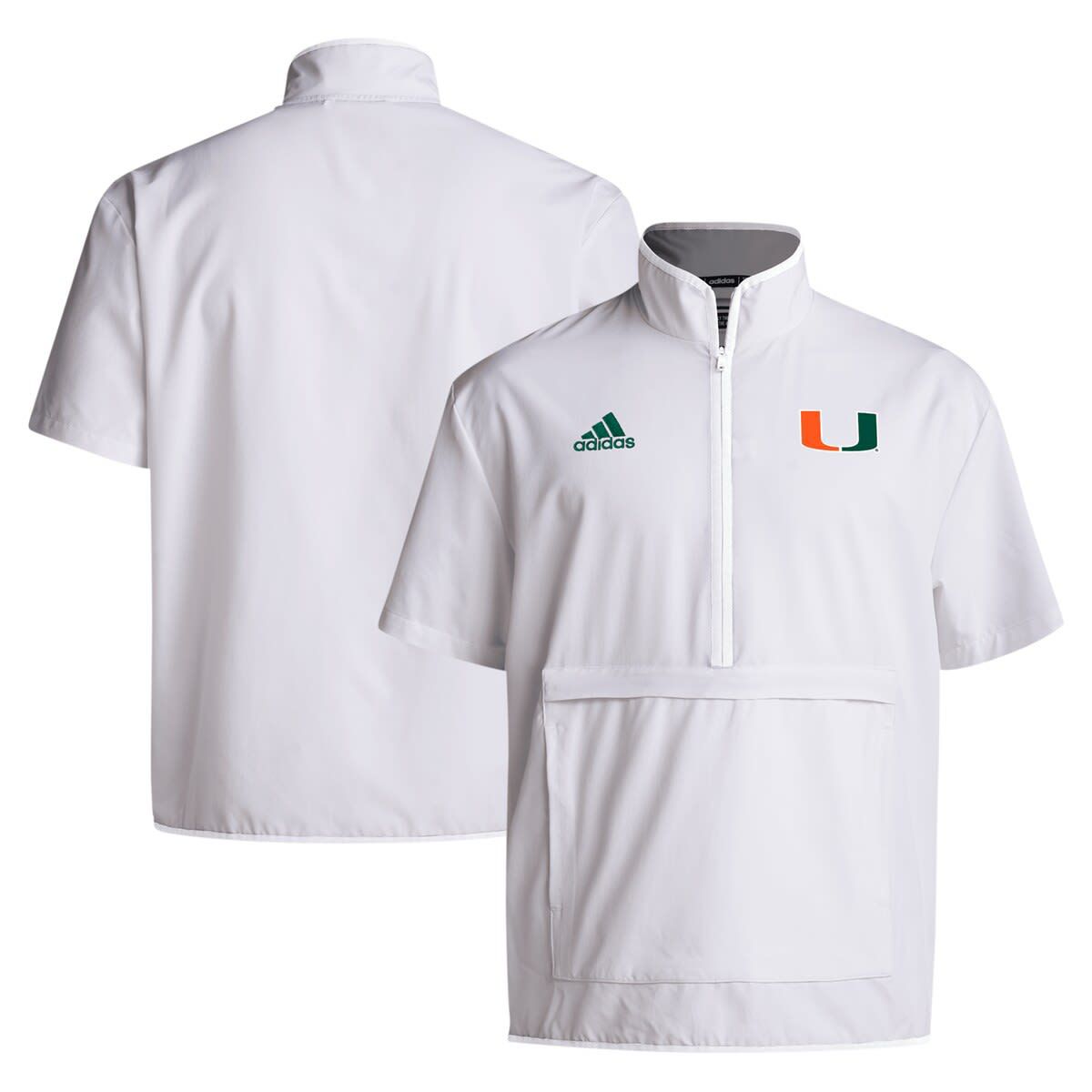 Miami (FL) Hurricanes NCAA Miami Hurricanes 2024 Coaches Sideline Half-Zip Short Sleeve Jacket