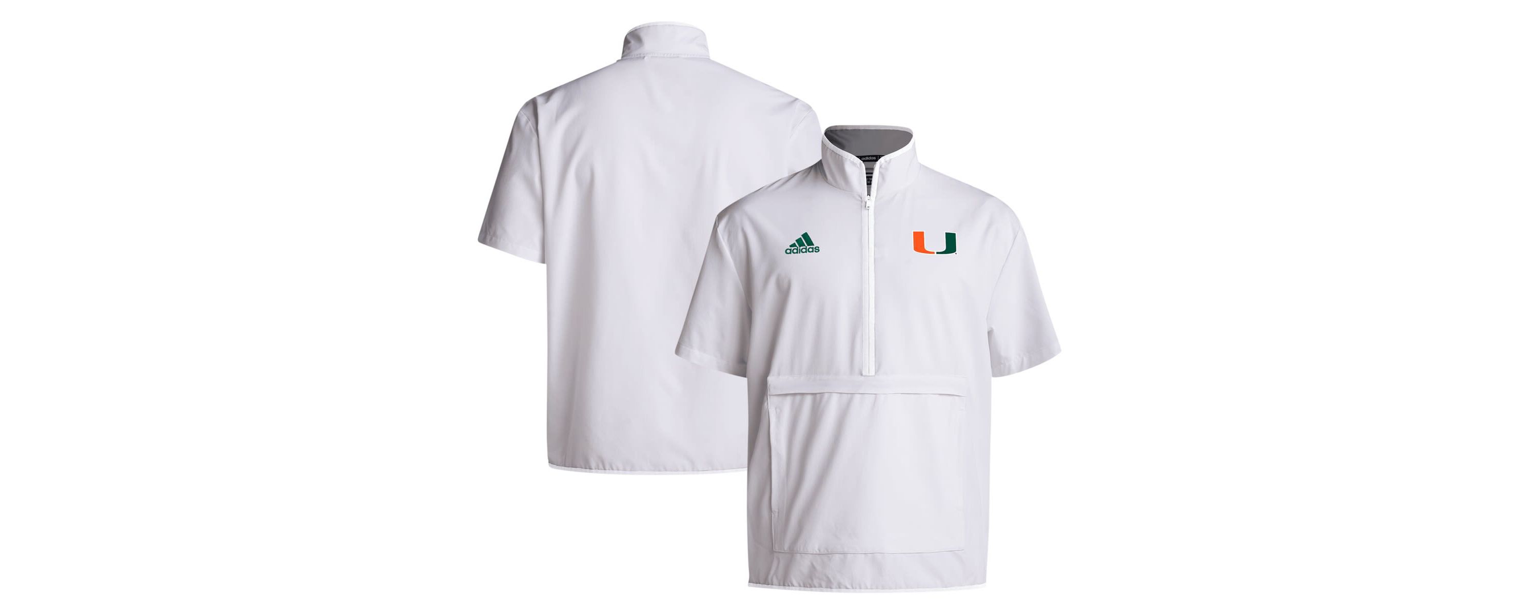 Miami (FL) Hurricanes NCAA Miami Hurricanes 2024 Coaches Sideline Half-Zip Short Sleeve Jacket