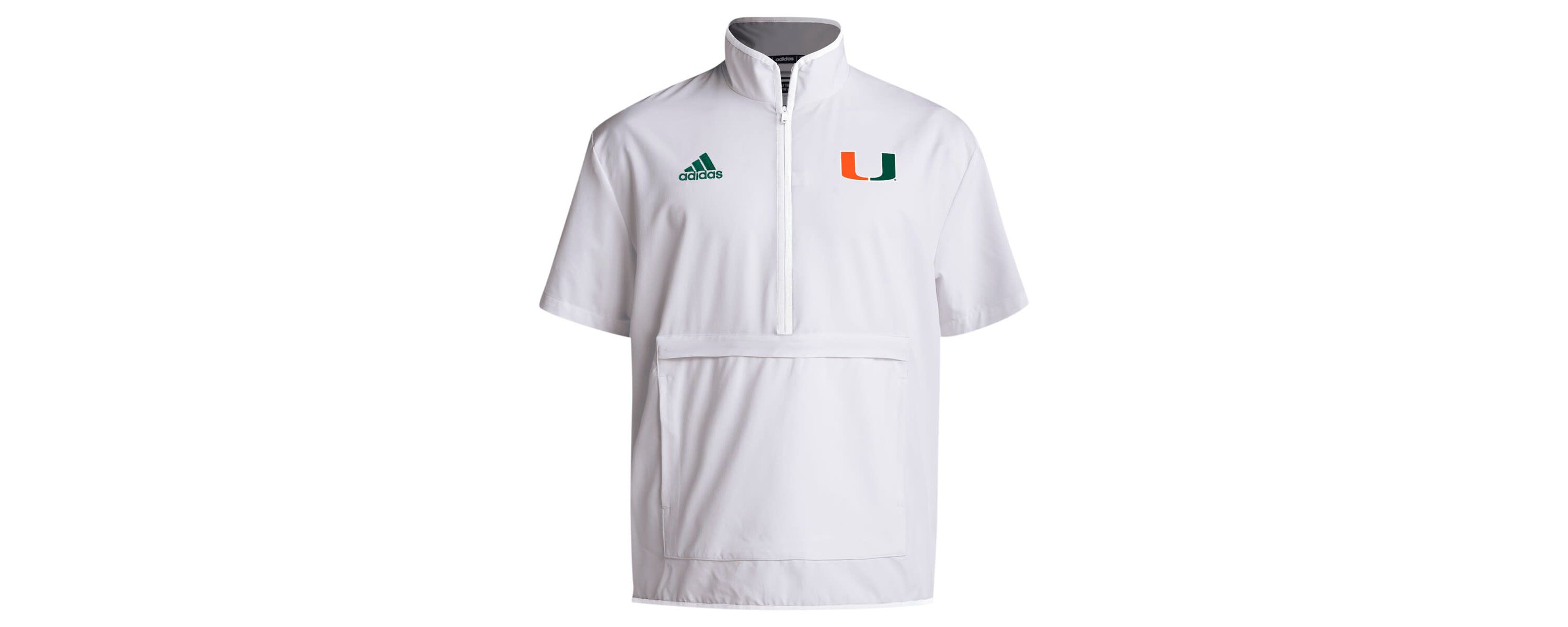 Miami (FL) Hurricanes NCAA Miami Hurricanes 2024 Coaches Sideline Half-Zip Short Sleeve Jacket
