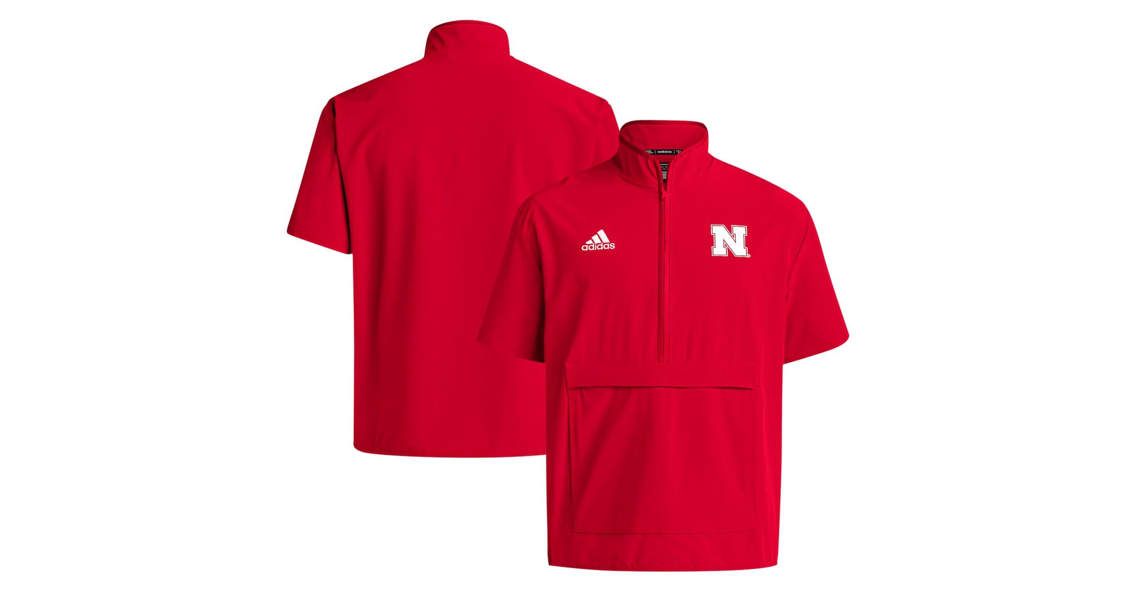 NCAA Nebraska Huskers Coaches Sideline Half-Zip Short Sleeve Jacket