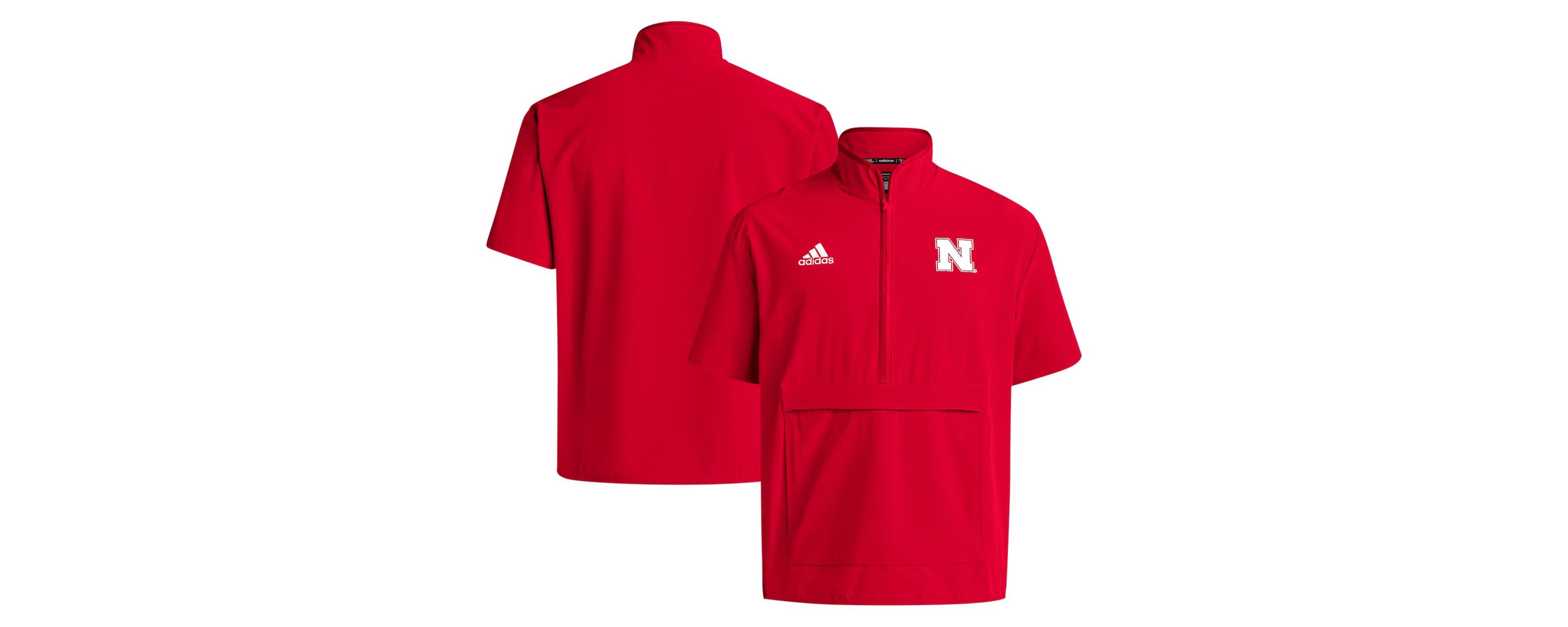 NCAA Nebraska Huskers Coaches Sideline Half-Zip Short Sleeve Jacket