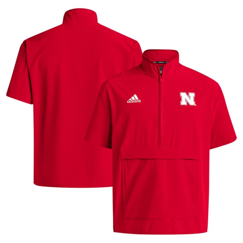 NCAA Nebraska Huskers Coaches Sideline Half-Zip Short Sleeve Jacket