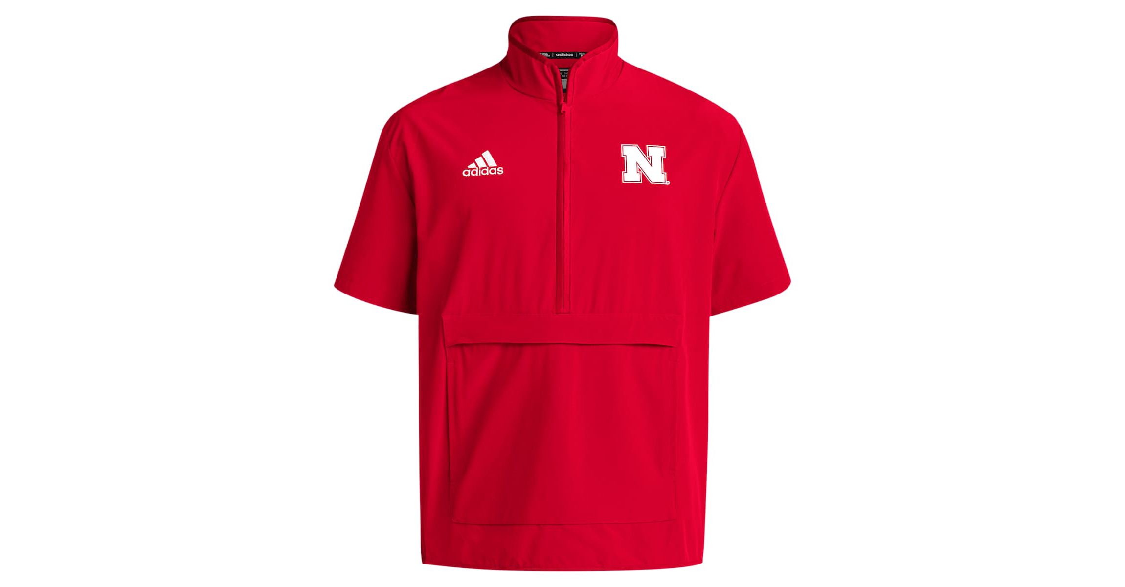 NCAA Nebraska Huskers Coaches Sideline Half-Zip Short Sleeve Jacket